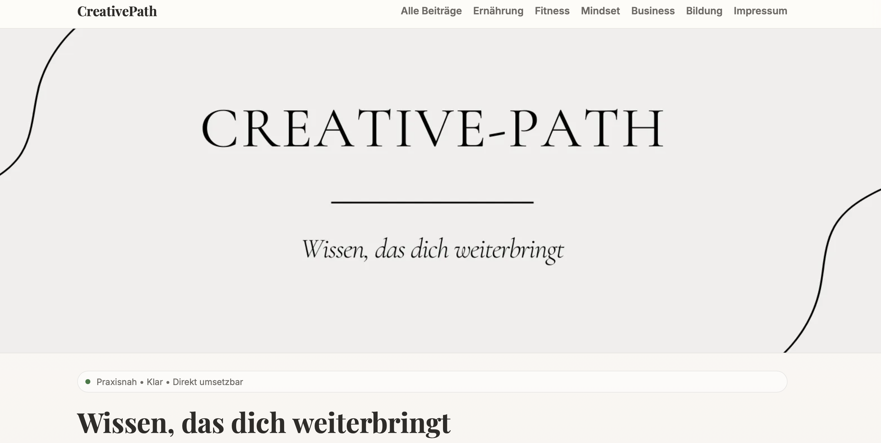 Creative Path – Website-Mockup